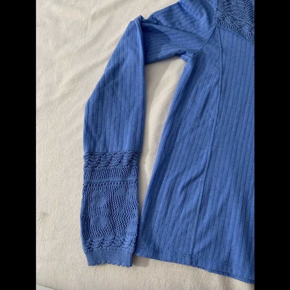 NWT $78 Free‎ People Colette Long Sweater in Celendula Blue [SZ Medium ]